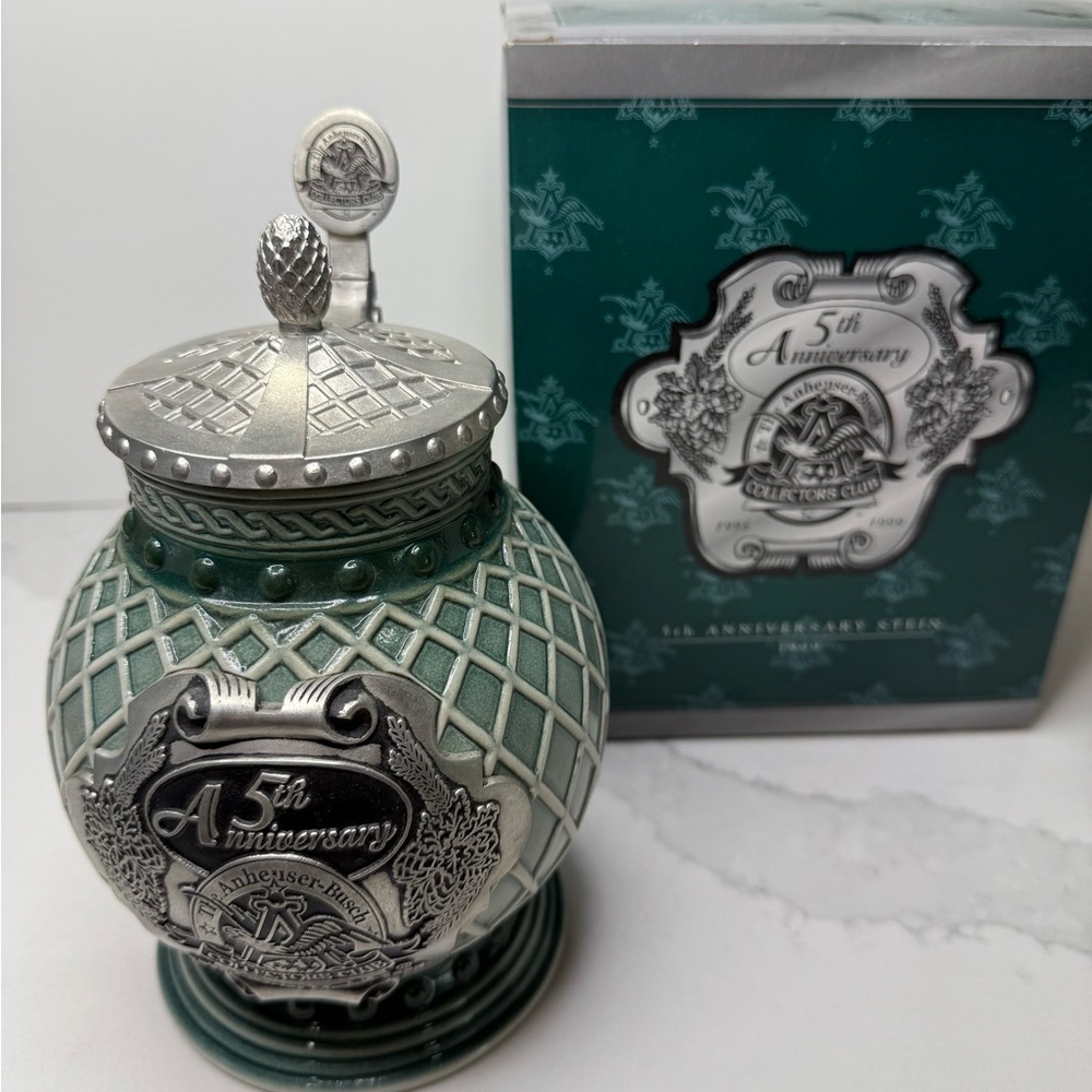 Anheuser-Busch 1999 Collectors Club 5th Anniversary 1995-1999 Stein Preloved
